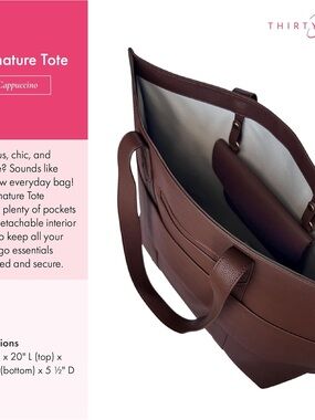 thirty-one Cappuccino Leather Signature Tote in Brown